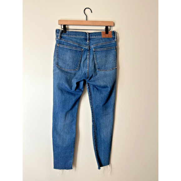 Madewell 9" High Riser Skinny Skinny Crop Jeans Women's 28 Blue Distressed Denim - Picture 5 of 8